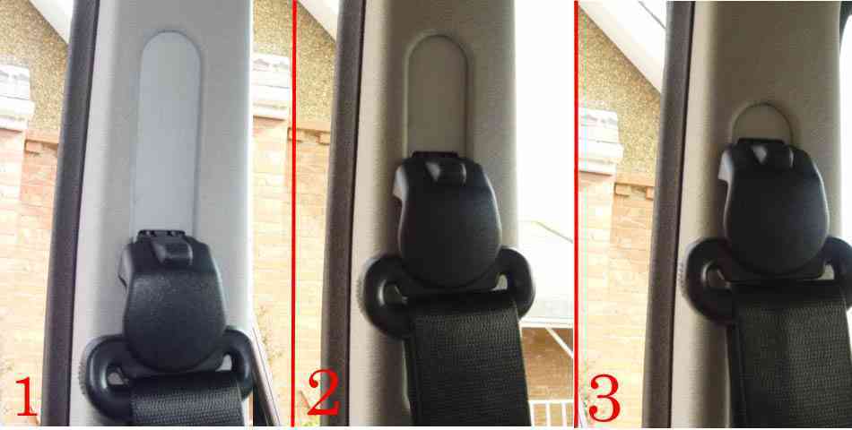 height adjustable front seat belts